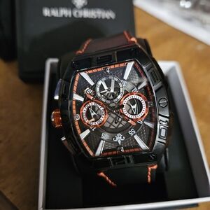 Ralph Christian Black and Orange Chronograph Watch